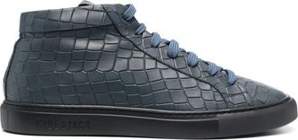Hide&Jack croco-embossed high-top sneakers - unisex - Leather - 44 - Blue