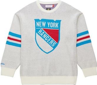 Mitchell & Ness Mens Mitchell & Ness Cream New York Rangers Centennial Retro Logo Sweater at Nordstrom, Size Xx-Large