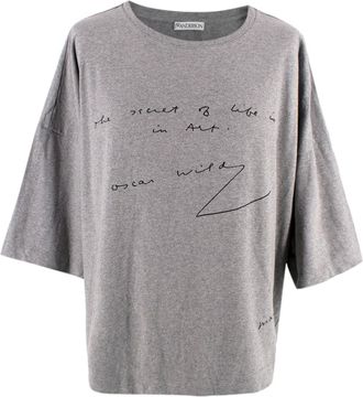 J.W.Anderson Grey Boxy Fit Cropped T-Shirt Size XL