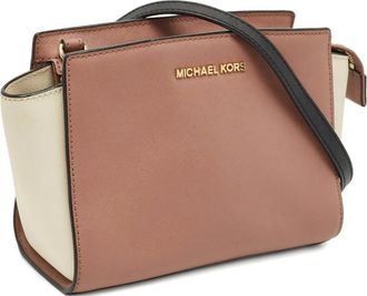 Michael Michael Kors logo-lettering cross body bag - women - Calf Leather - One Size - Pink
