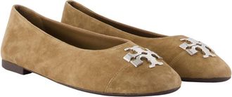 Tory Burch Womens Charlie Ballerinas - Tory Burch Leather Brown Lambskin Shoes Flat-Shoes