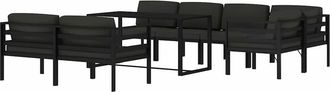 vidaXL Set Muebles De Jard&iacute;n 8 Pzas Y Cojines Aluminio Gris Antracita Vidaxl