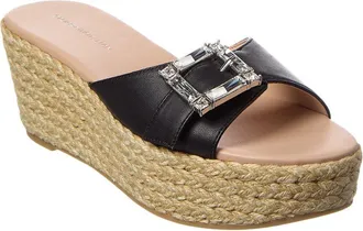 Stuart Weitzman June 75 Leather Wedge Sandal