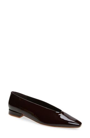 Jeffrey Campbell Hinted Pointed Toe Flat in Coffee Patent at Nordstrom, Size 5.5