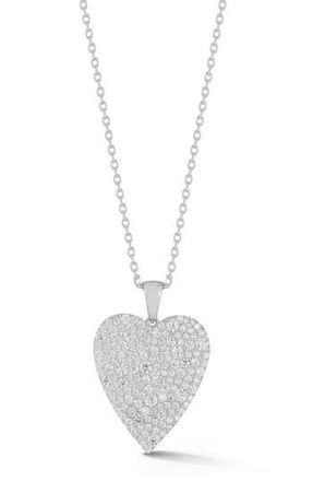 Glaze Jewelry Pav&eacute; Heart Pendant Necklace in Silver at Nordstrom Rack