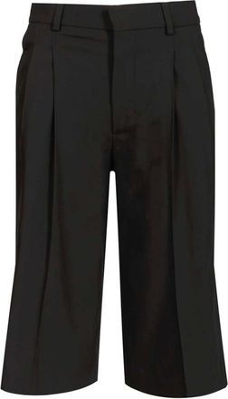 Ami Korte Broeken, Dames, Zwart, M, Katoen, Low Waist Wide Bermuda Shorts