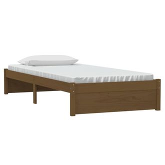 Berkfield Home Beautiful Bed Frame Honey Brown Solid Wood 90x200 cm