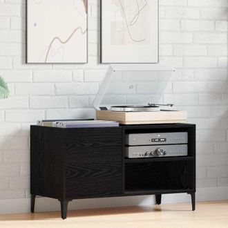 vidaXL Vidaxl - Record Cabinet Black Oak 84,5x38x48 cm Engineered Wood
