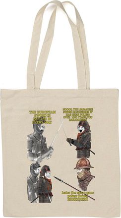 Generic Swords and katanas are for loosers meme spear goes pokey pokey Natural Cotton Tote Bag White