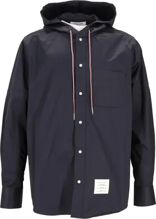 Thom Browne Blue Solid Hood Jacket