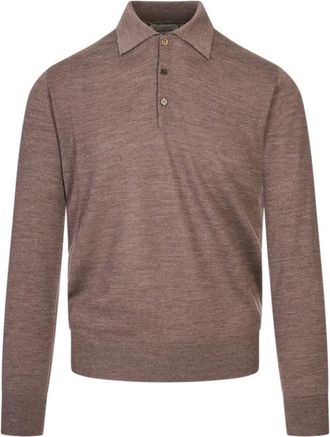 Canali Nuvola Polo - Heren - Ronde hals truien - Bruin - 2XL - Wol - Truien & Vesten