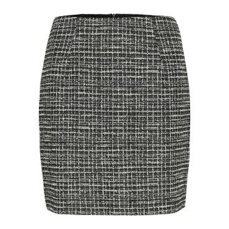 Cream Falda Boucle Cuadros Blanco Negro - Skirts - Mujer - Gris - 2XL