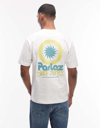 Parlez Clothing Winston - T-shirt bianca con stampa grafica sul retro-Bianco