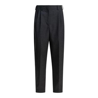 Givenchy Straight Trousers, female, Black, Size: 2XS Double Pleat Pants