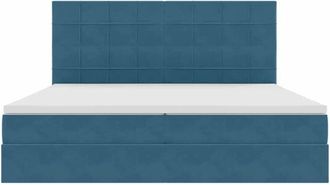 vidaXL Bed with Mattress with LED Dark Blue 200 x 200 cm Velvet vidaXL