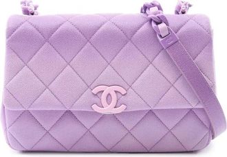 Chanel 2021-2025 CC gewatteerde Caviar My Everything Flap schoudertas - Paars