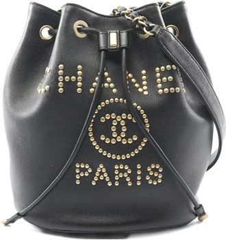 Chanel 2019 Deauville schoudertas met studs - Zwart