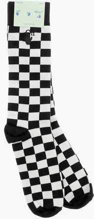 Off-white Cotton-Blend Mid Socks HAND OF CHECK size One Size