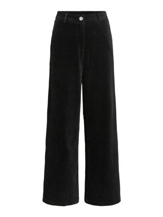 Vila Cordhose VILA VIKITA RW WIDE CORDUROY PANTS - NOOS, Damen, Gr. XXL (44), N-Gr, schwarz beauty, Obermaterial: 65% Baumwolle, 30% Polyester, 5% Elasthan