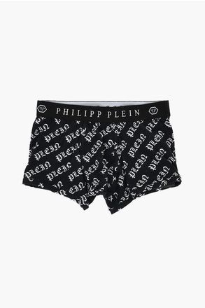 Philipp Plein Cotton-Blend Boxer GOTHIK PLEIN With Monogram Motif size S