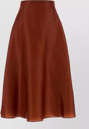 Alberta Ferretti silk a line high waist midi skirt