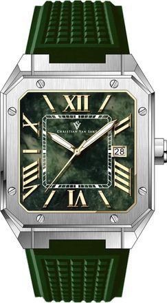 Christian Van Sant Mens Mosaic Green Dial Watch