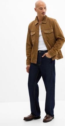 Le 31 Mens Ochre-topstitching indigo jean New York fit - Straight