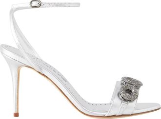 Manolo Blahnik Dames, Schoenen, Grijs, Maat: 38 1/2 EU Leer