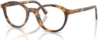 Miu Miu 50mm Round optical glasses in Tortoise at Nordstrom