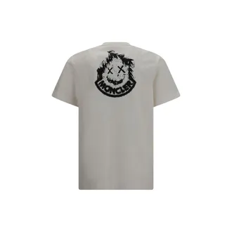 Moncler Logo-Embroidered Cotton T-Shirt - Beige