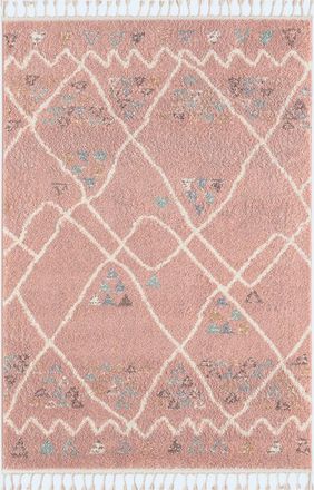 Nazar Rugs Alfombra de salon rosa &eacute;tnica 160x230 estilo bereber