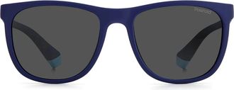 Polaroid Sunglasses, unisex, Blue, Size: 49 MM Junior Sunglasses Dark Blue/Grey Polarized