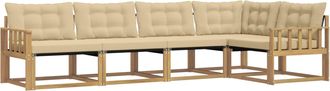 vidaXL Conjunto De Sof&aacute;s De Exterior 5 Uds. Y Beige Vidaxl