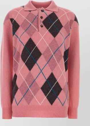 J.W.Anderson wool polo shirt argyle pattern collar
