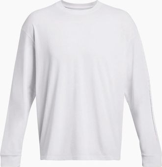 Under Armour Mens Embossed Logo Crew Neck Long Sleeve Jersey T-Shirt - White - Size: 40