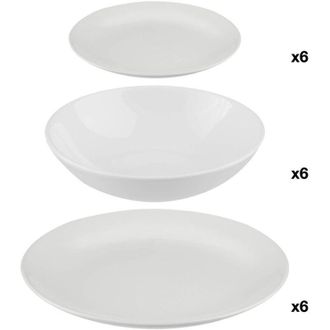 5five Simply Smart Servizio di Piatti Secret de Gourmet Bianco Ceramica 18 Pezzi