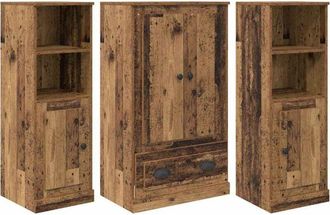 vidaXL Highboard with Drawer 3 pcs Old Wood Engineered Wood vidaXL