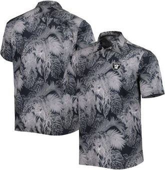 Tommy Bahama Mens Tommy Bahama Black Las Vegas Raiders Coast Luminescent Fronds Camp IslandZone Button-Up Shirt at Nordstrom, Size Small