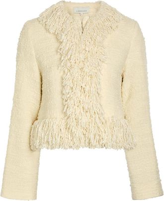 Liberowe Merchant Fringed Cropped Boucl&eacute; Jacket - Beige - S (UK8-10 / S)
