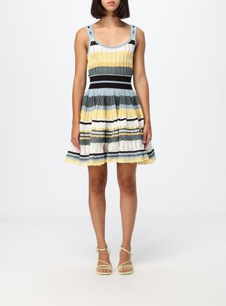 Alaia Mini abito in maglia a righe multicolor con spalle scoperte