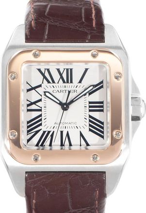 Cartier Pre-owned Cartier Santos 100 Automatic Silver Dial Mens Watch W20107X7