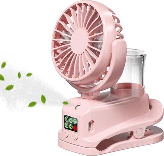 No Brand Ventilador De Refrigeraci&oacute;n Con Clip, Ventilador De Niebla De Agua, 4 Velocidades, Mini Ventilador Port&aacute;til, Mini Ventilador, Ventilador, Humidificado