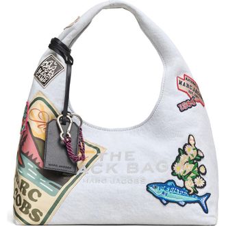 Marc Jacobs The Camp Patchwork Denim Sack Shoulder Bag in Light Wash at Nordstrom