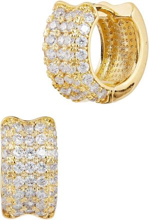 Savvy Cie Jewels Cz Huggie Earrings