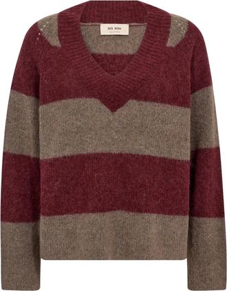 Mos Mosh MOS Mosh - MMThora V-Neck Knit - Dames - Truien - Rood - Maat: L Wol