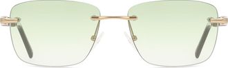 SmartBuy Collection Square Rimless Metal Mens Prescription Sunglasses Gold Size 56 - SmartBuy Collection