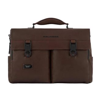Piquadro Donkerbruine Laptop en i Pad Pro Tas - Heren - Laptoptassen - Bruin - ONE Size - Tassen