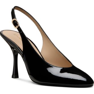 Stuart Weitzman Madison Slingback Pump 85 in Black at Nordstrom, Size 7.5