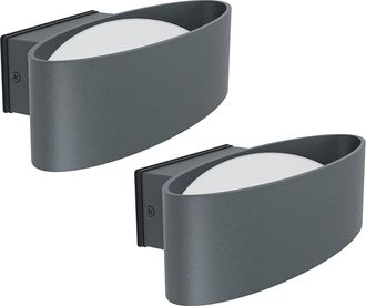Loops 2 PACK IP44 Outdoor Wall Light Anthracite Aluminium & Steel 10W LED