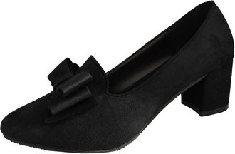 Generic 2026 Party Goers Womens Fashion Round Head Square with Mary Jane Court Shoes Suede Lightweight Commute Evening, Wide Fit Heels Women Cushioned Insole 